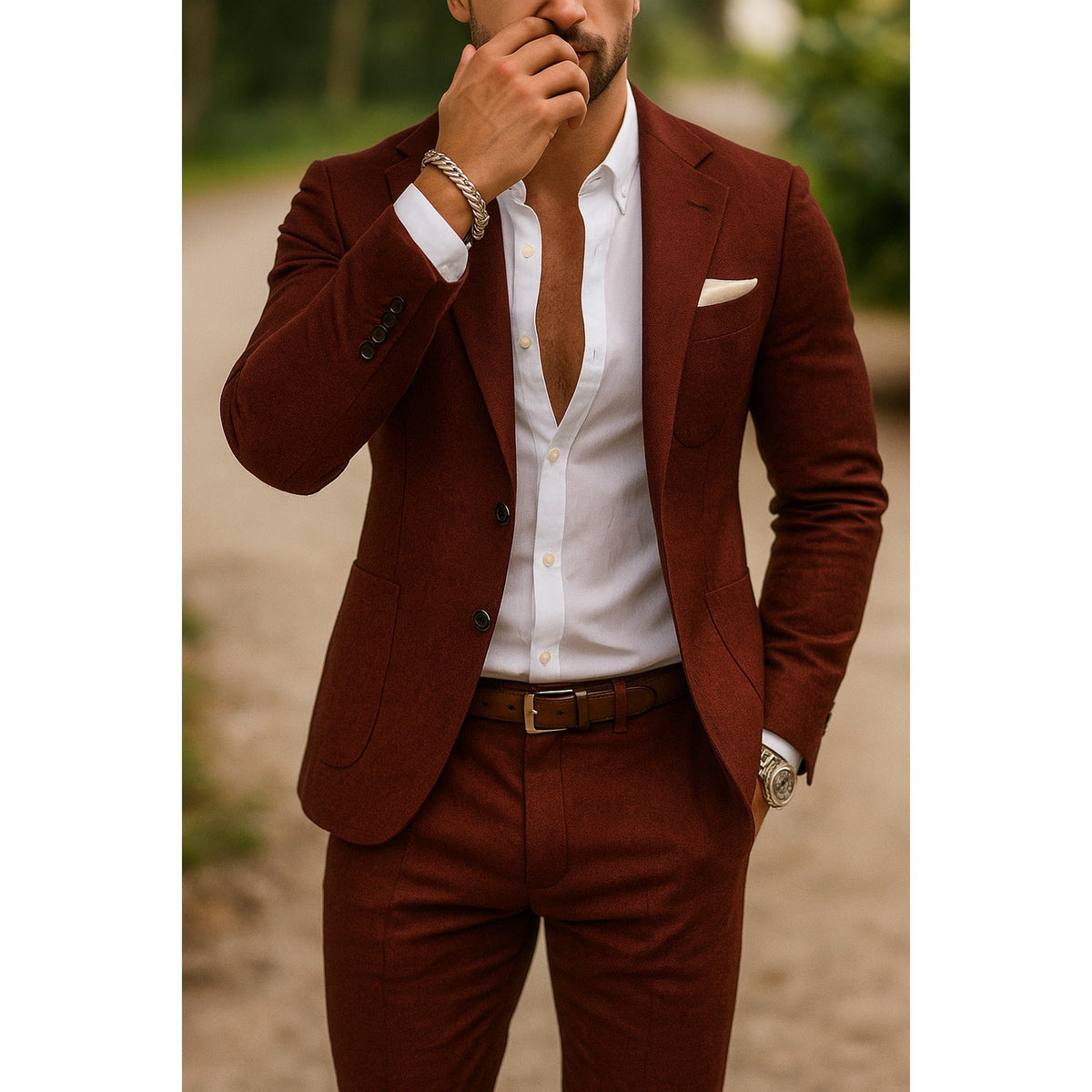 Oliver | Men's Blazer and Pants Set with Slim Fit and Pocket Details