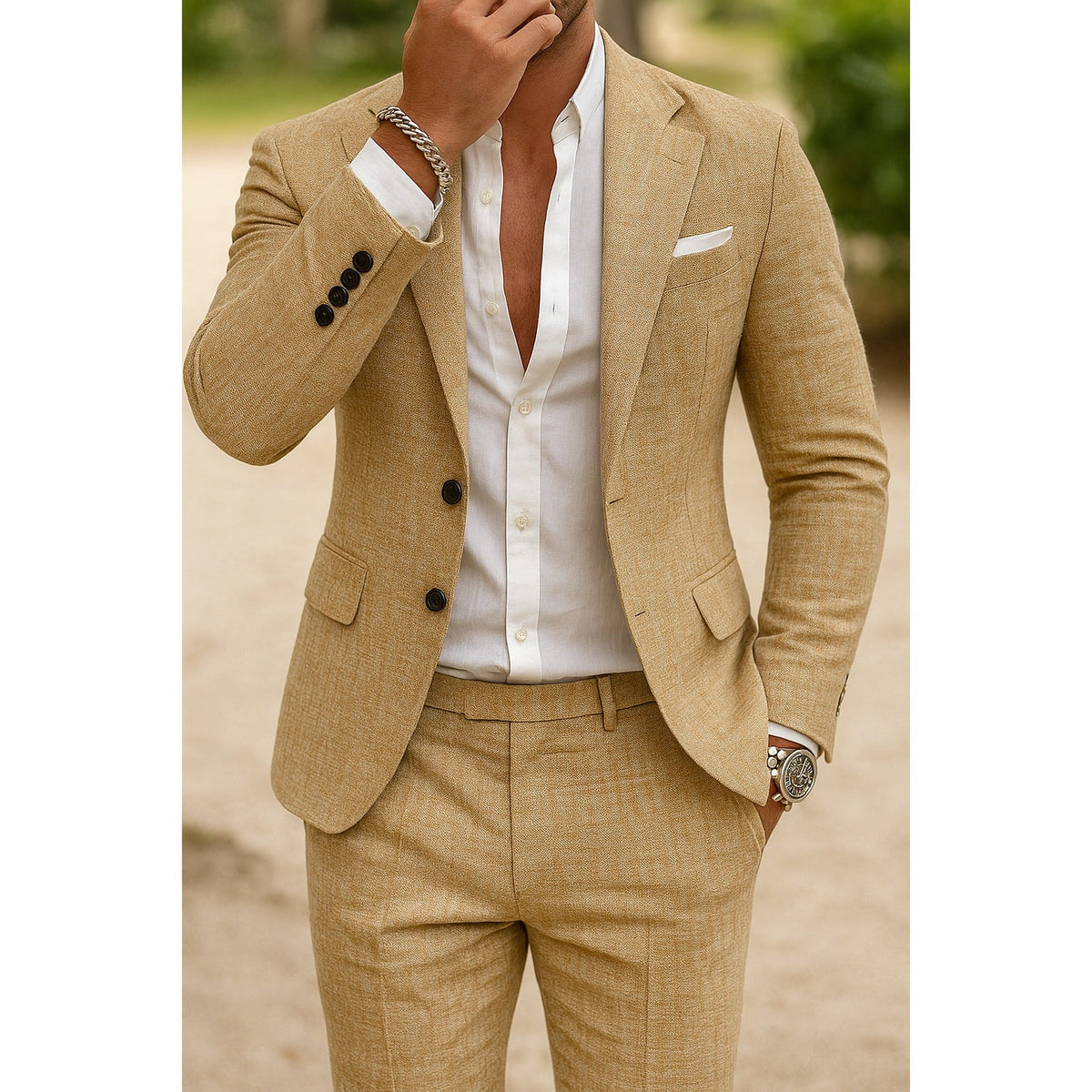Oliver | Men's Blazer and Pants Set with Slim Fit and Pocket Details
