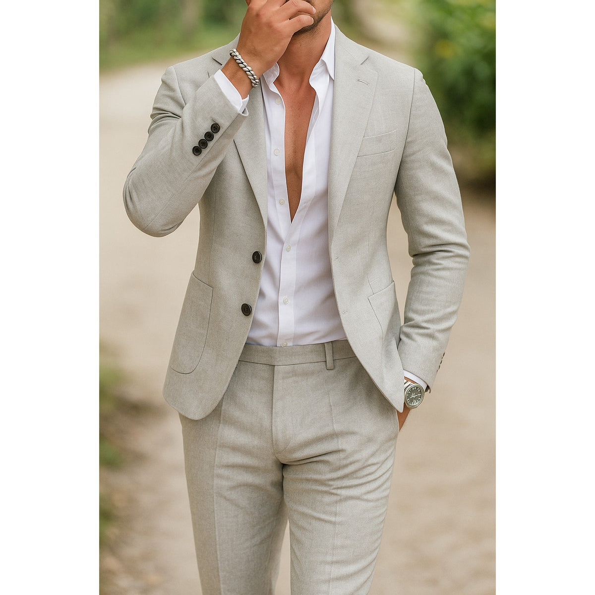 Oliver | Men's Blazer and Pants Set with Slim Fit and Pocket Details