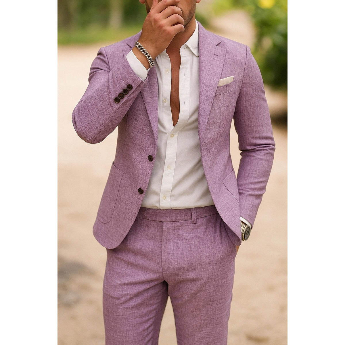 Oliver | Men's Blazer and Pants Set with Slim Fit and Pocket Details