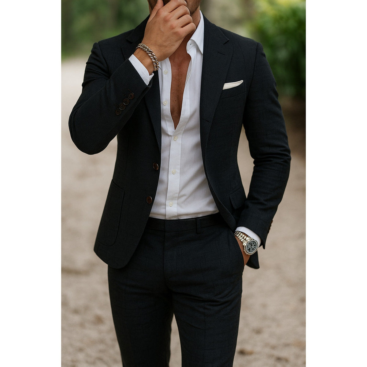 Oliver | Men's Blazer and Pants Set with Slim Fit and Pocket Details