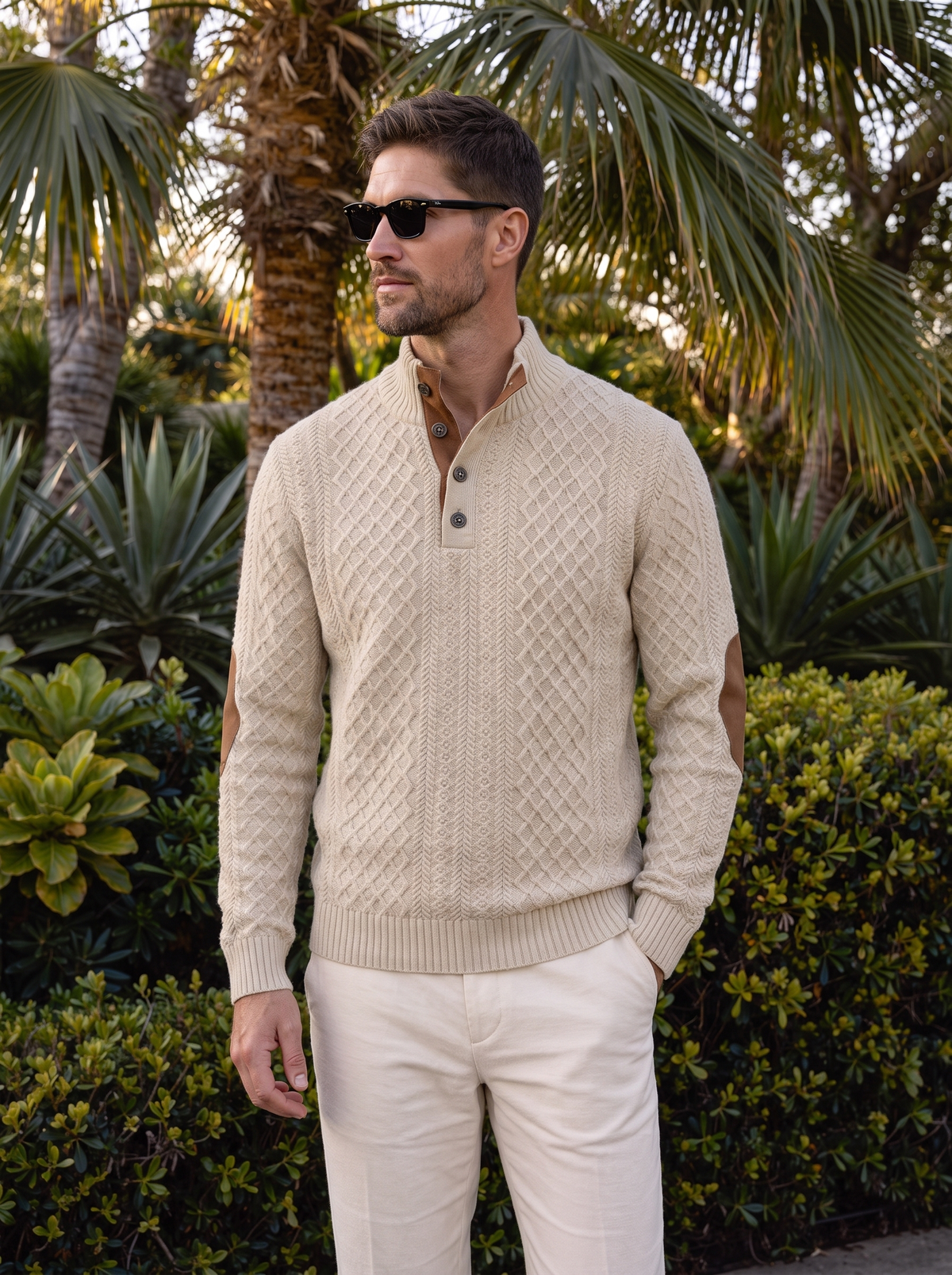 Classic sweater with a high collar