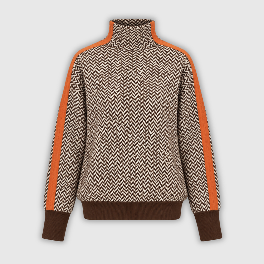 Agnes | Herringbone Roll Neck Jumper