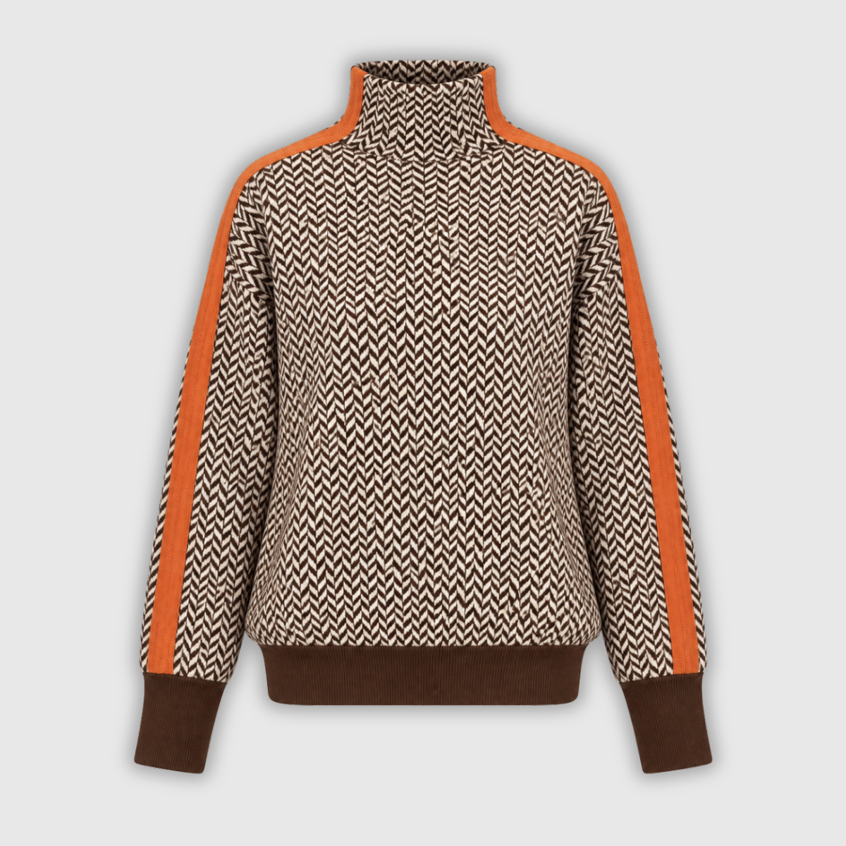 Agnes | Herringbone Roll Neck Jumper